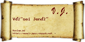 Vései Jenő névjegykártya
